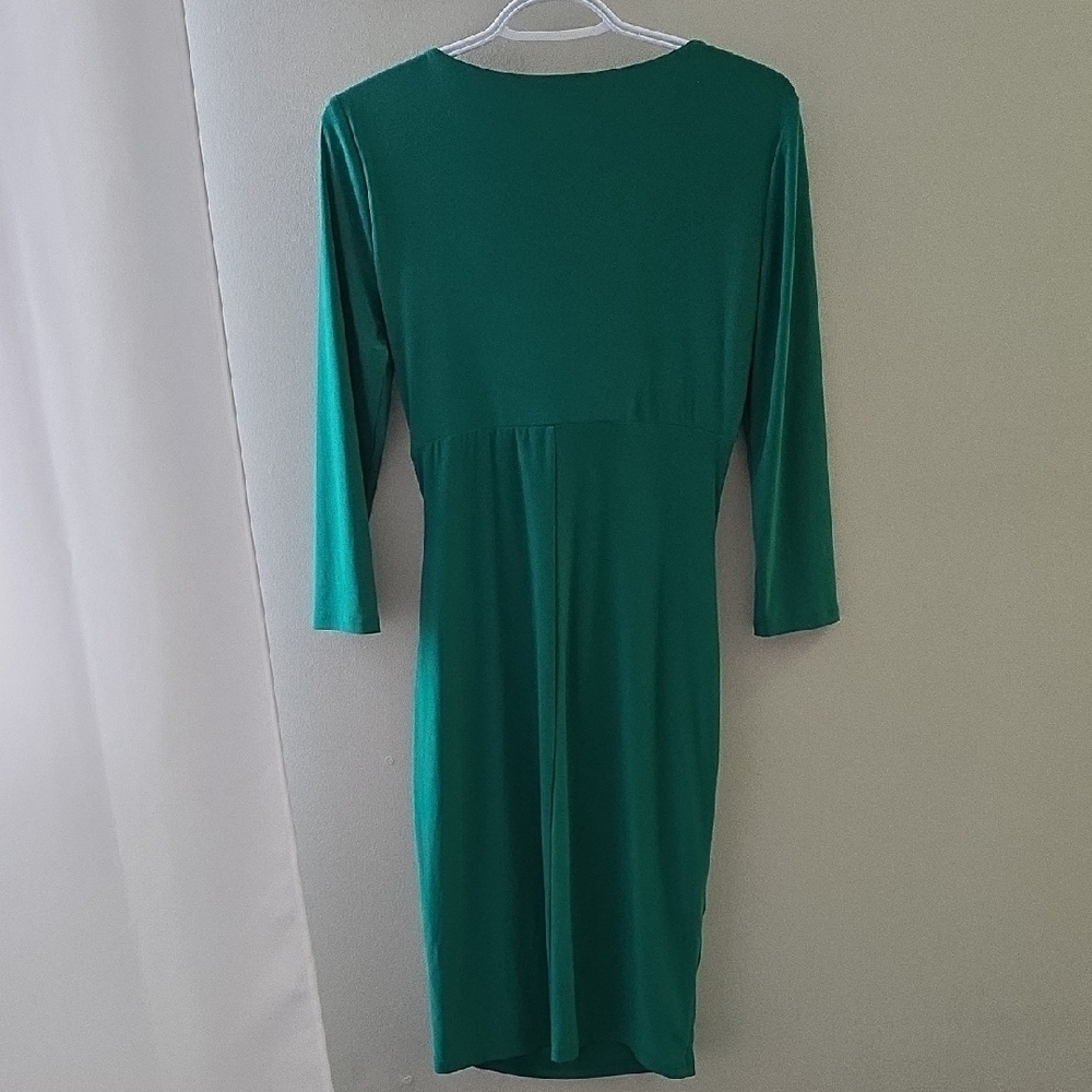 Lauren Ralph Lauren Women's Emerald Green Long Sleeve Dress - Picture 3 of 5
